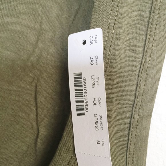 NEW J CREW Tank Top Vintage Cotton M Frosty Olive NWT - Picture 4 of 7